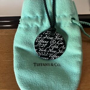 Tiffany & Co. Porcelain pendant on silk cord with Pouch